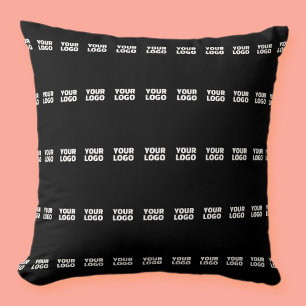 Coussin Votre logo Motif de bande profilée horizontale