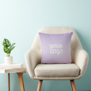 Coussin Votre logo & ombre simple moderne   Lavande