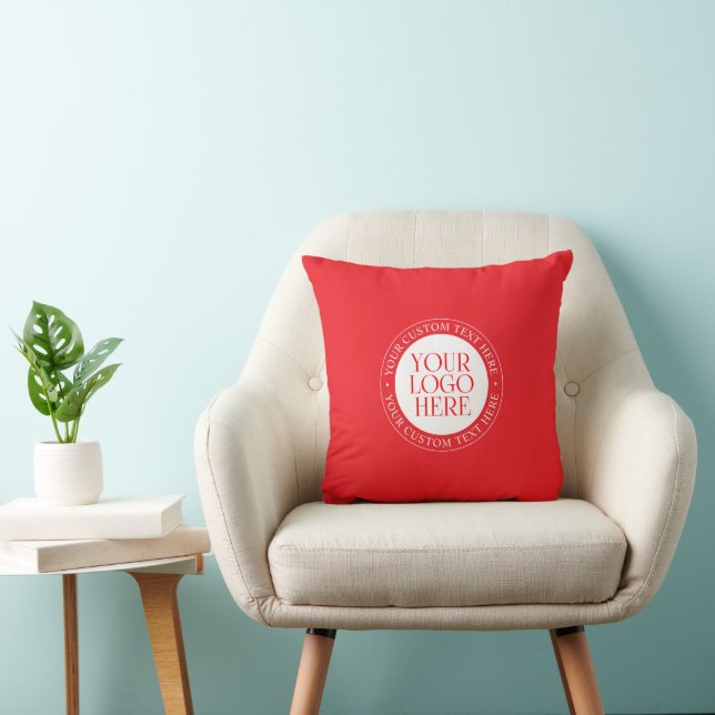 Coussin Votre logo ou autre image | Noël rouge et blanc (Chaise)