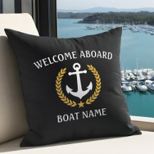 Votre nom de bateau Ancre Laurel Bienvenue à bord