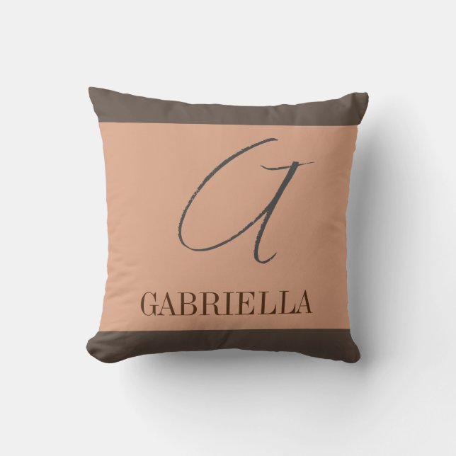 Coussin Votre nom Monogramme initial Couleurs pastel (Recto)