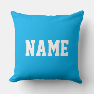 Coussin Votre nom Texte Athlétique Blanc Amusant Sur Fond