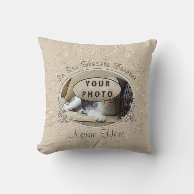 Coussin Votre photo d'animal familier et cadeaux de nom (Recto)