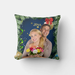 Coussin Votre Photo Ornement de Noël en Céramique Personna