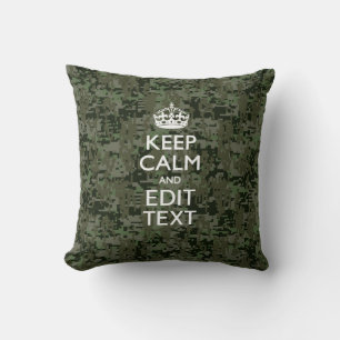 Coussin Votre texte Camouflage numérique Bois Conserver le