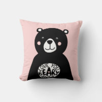 Vous aimez Beary Much Ours Noir Lettering Rose