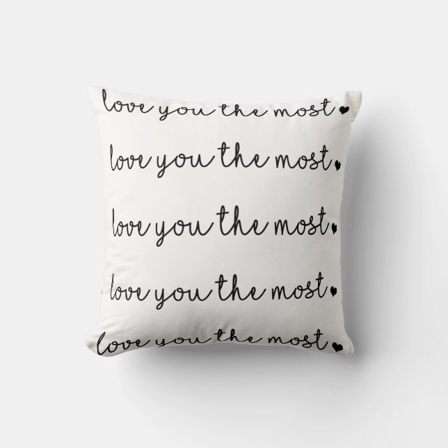 Coussin vous aimez le plus avec coeur simple moderne (Recto)