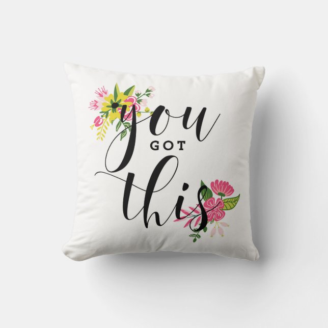 Coussin Vous Avez Cette Calligraphie Moderne Florale (Recto)