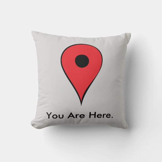 Coussin Vous Êtes Ici Carte Pin (Recto)