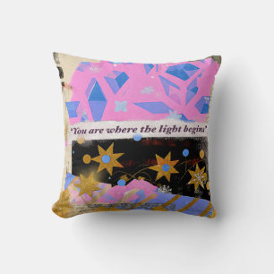 Coussin Vous êtes là où la lumière commence – Ge vintage m