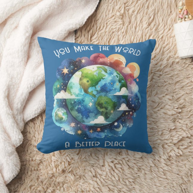 Coussin Vous Faites du monde un endroit meilleur - coutume (Couverture)