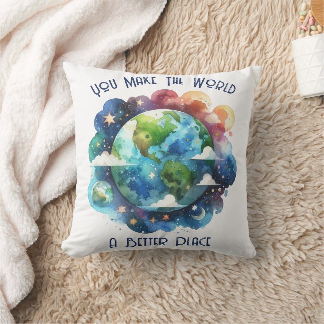 Coussin Vous Faites du monde un endroit meilleur - coutume (Couverture)