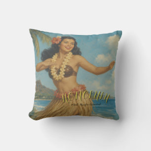 Coussin Voyage à Hawaï de style vintage