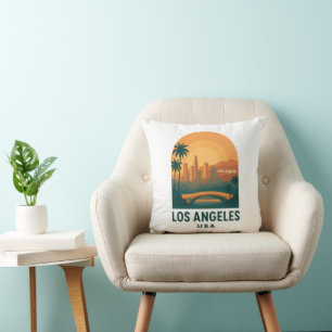 Coussin Voyage à Los Angeles Vintage – Hollywood Rétro