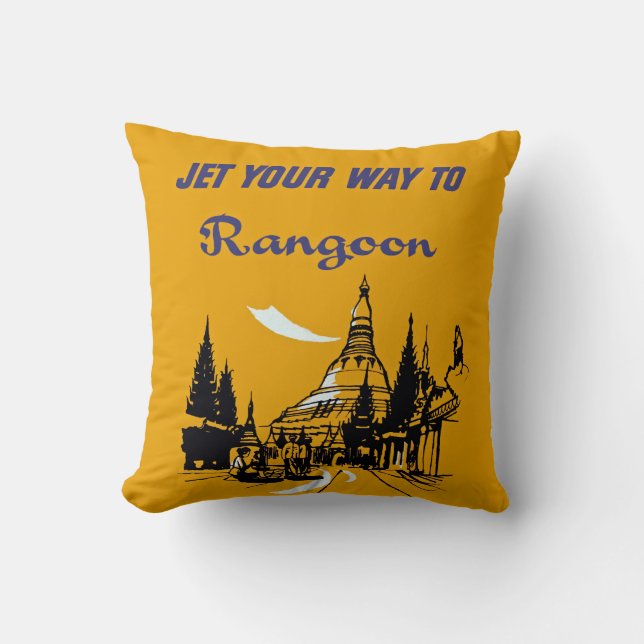 Coussin Voyage à Rangoon (Recto)