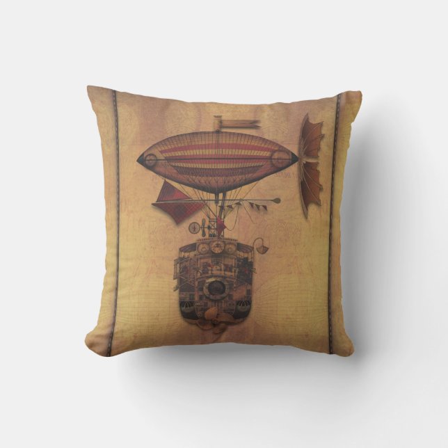 Coussin Voyage de jeune fille d'Océanie de dirigeable (Recto)