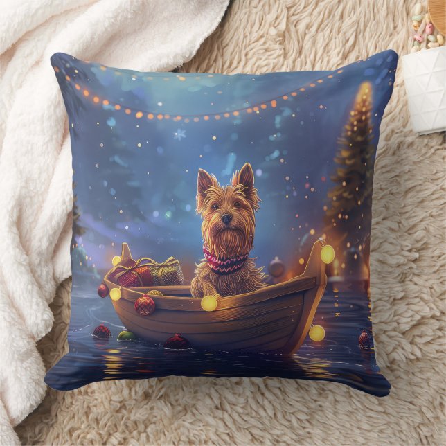 Coussin Voyage de Noël de Terrier australien (Couverture)