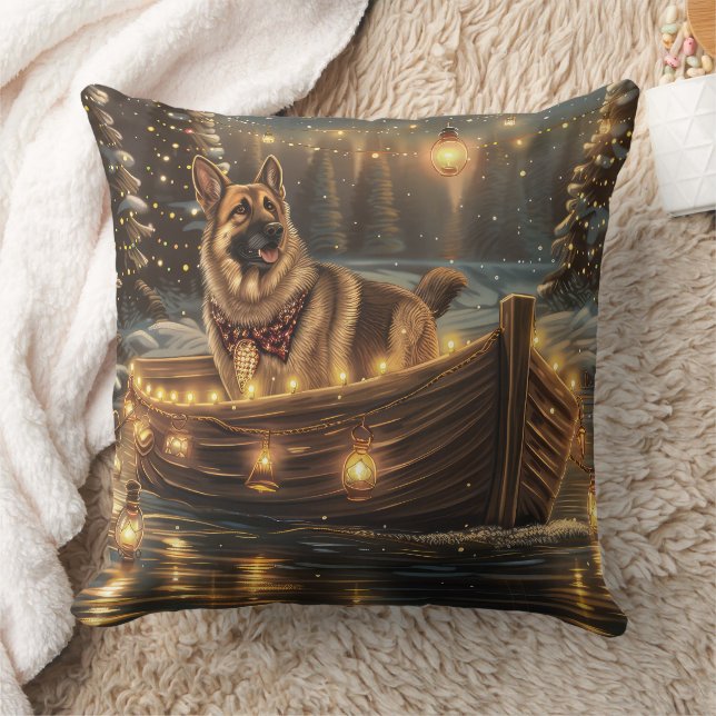 Coussin Voyage de Noël du berger allemand (Couverture)