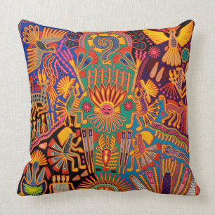Coussin Voyage tribal maya mexicain de Boho d'art d'Oaxaca