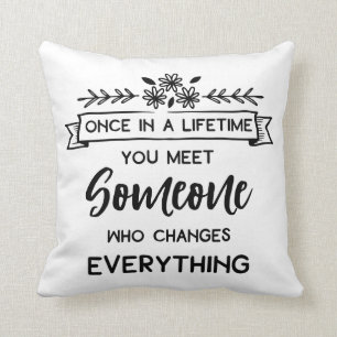 Coussin Vraie citation d'amour Mariage Fiançailles noir