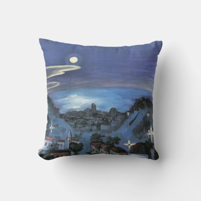 Coussin Vue de Barcelone sur la ville de nuit par Walter G (Recto)