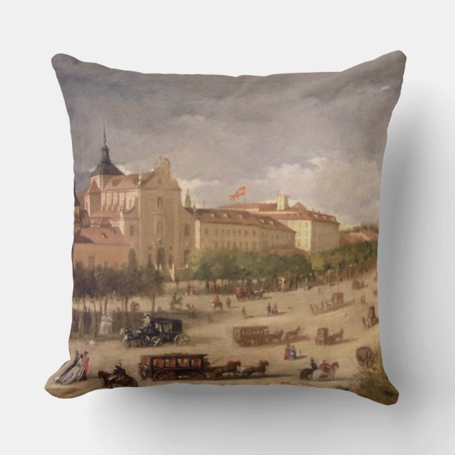 Coussin Vue de Calle de Alcala, Madrid (huile sur la toile (Recto)