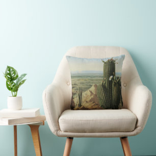 Coussin Vue de la montagne Maricopa près de Rio Gila par P