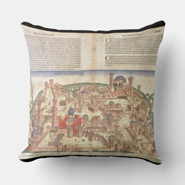 Coussin Vue de la ville de Jérusalem, de Nuremberg (Recto)
