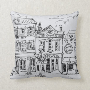 Coussin Vue de M Street à Georgetown, Washington DC.