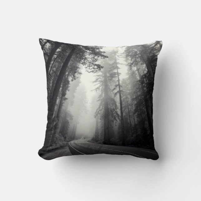 Coussin Vue Des Séquoia Dans La Forêt (Recto)
