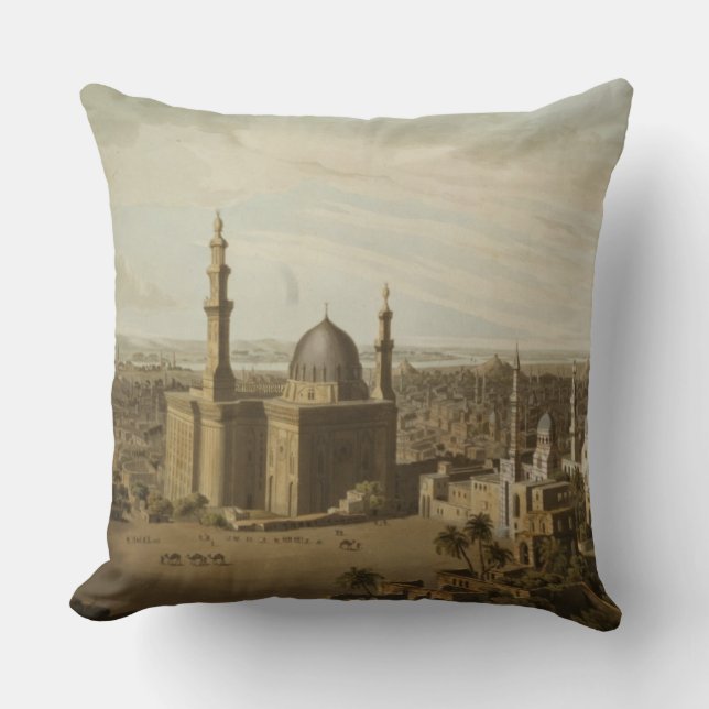 Coussin Vue du Caire grand, gravée par Daniel Havell (17 (Recto)
