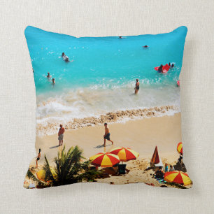 Coussin Vue Élevée Sur La Plage De Waikiki, Honolulu