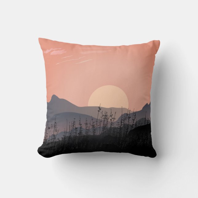 Coussin Vue pittoresque du coucher du soleil dans un paysa (Recto)