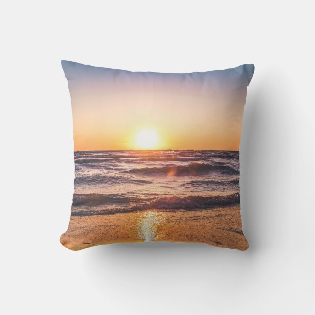 Coussin Vue pittoresque sur l'océan au coucher du soleil (Recto)