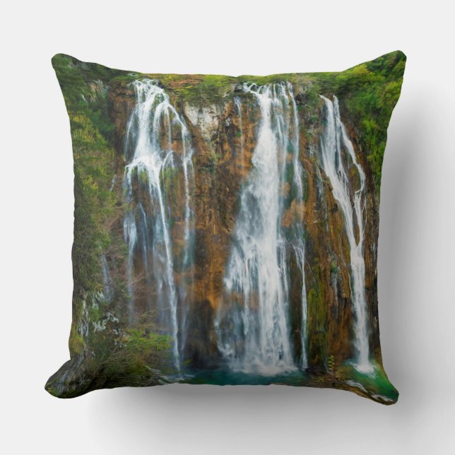 Coussin Vue sur les chutes d'eau, Croatie (Recto)