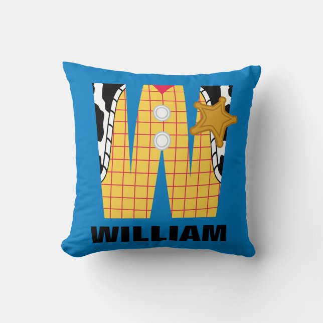 Coussin W est pour Woody| Ajouter votre nom (Recto)