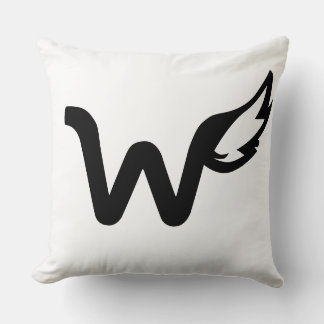 Coussin W monogramme ailé simple queue