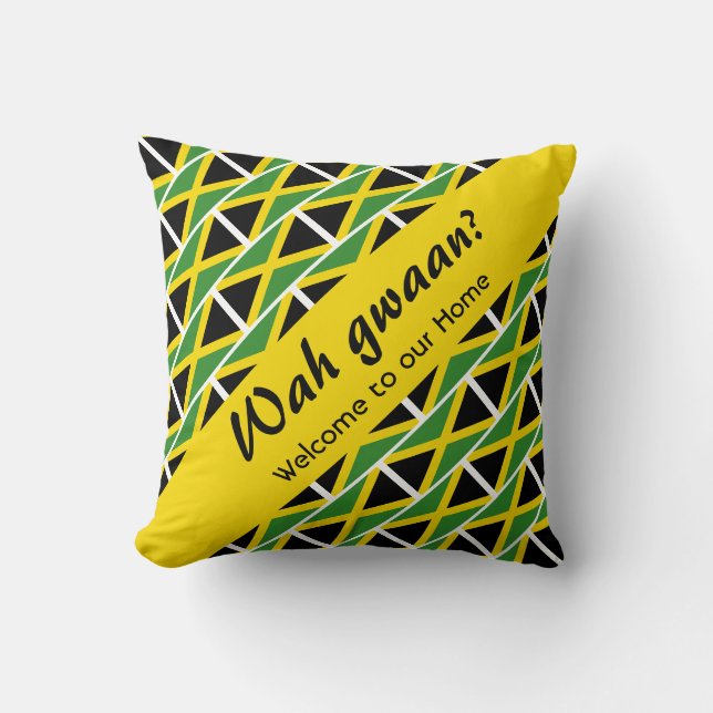 Coussin WAH GWAAN ? Jamaïque Patois Bienvenue (Recto)