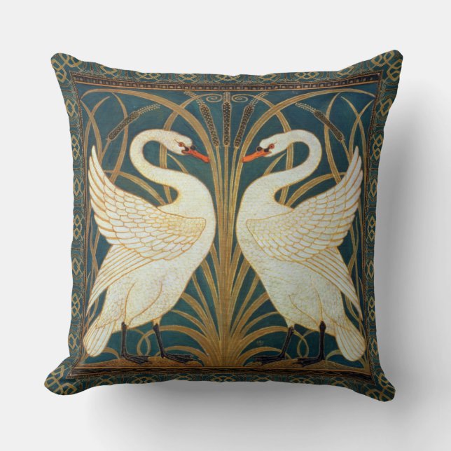 Coussin Walter Crane Swan (Recto)