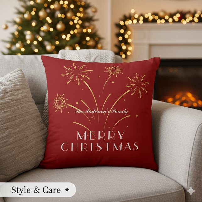 Coussin Warm Merry Christmas Decorative Holiday (Warm Merry Christmas Decorative Holiday Throw Pillow)