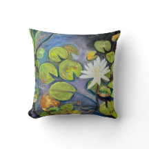 Water Lily in Bloom Throw Pillow