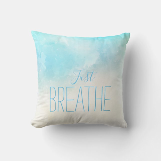 Coussin Watercolor Beach Just Breathe (Recto)