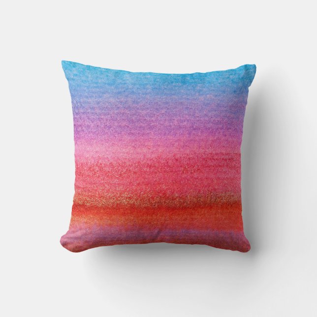 Coussin Watercolor Blue to Pink Gradient Blend (Recto)