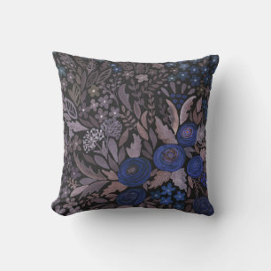 Coussin Watercolor floral small flowers navy roses