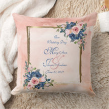 Watercolor Navy & Blush Mariage