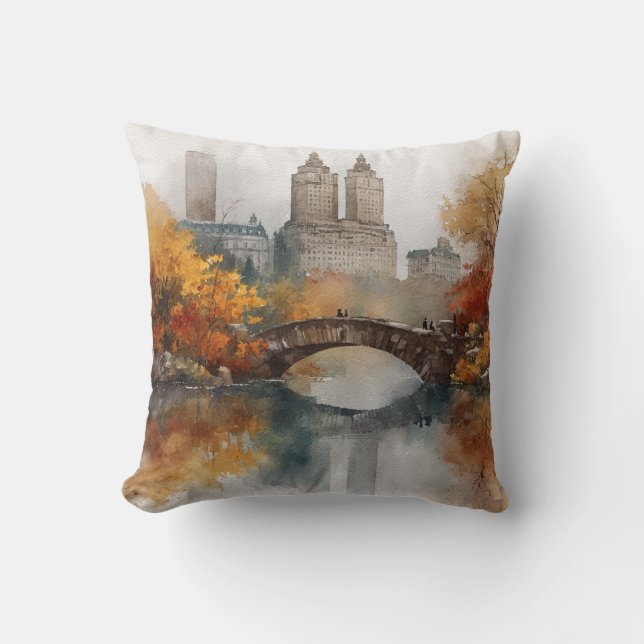 Coussin Watercolour Autumn in New York
