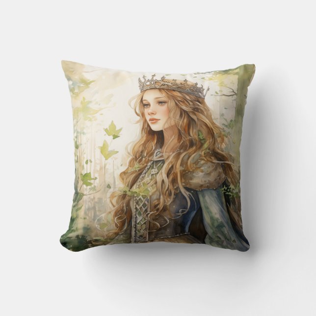 Coussin Watercolour Forest Princess (Recto)