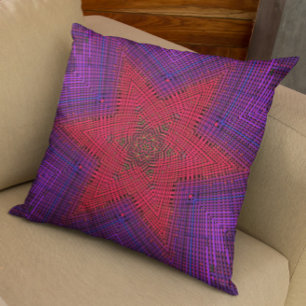 Coussin Weaver Mandala rouge et violet