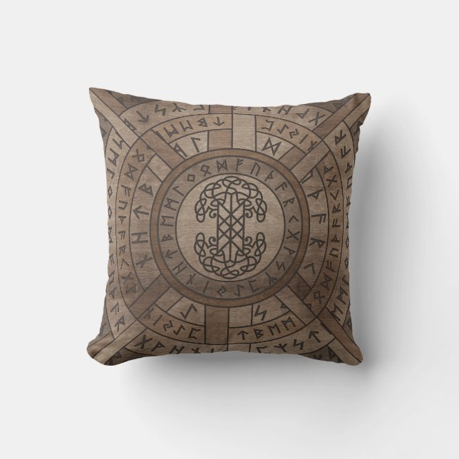 Coussin Web de Wyrd La matrice du destin et de l'arbre de  (Recto)
