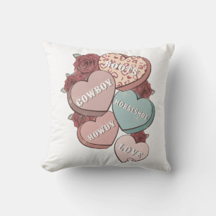 Coussin Western Country Saint Valentin Coeurs